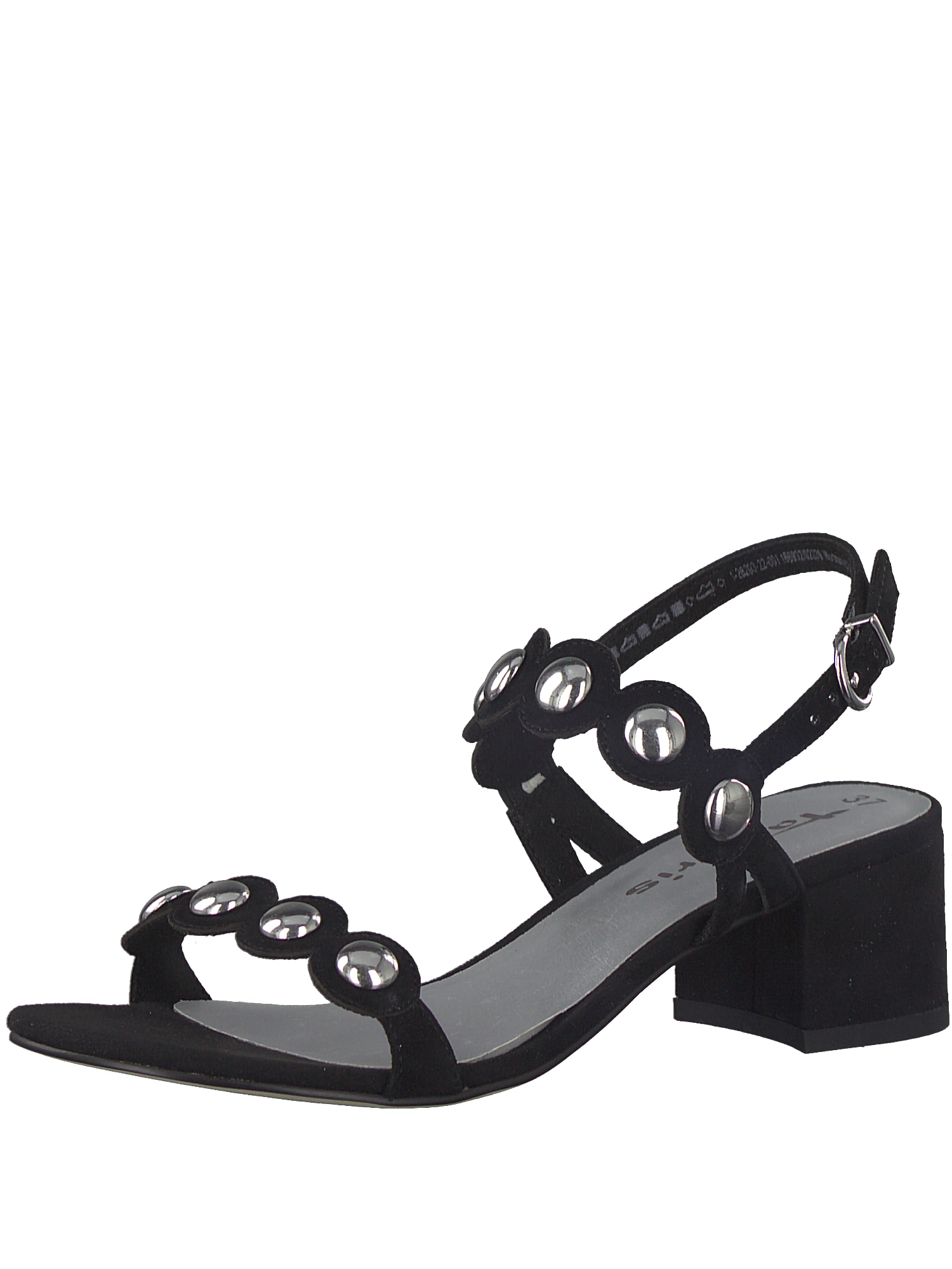 TAMARIS Sandale  negru / argintiu