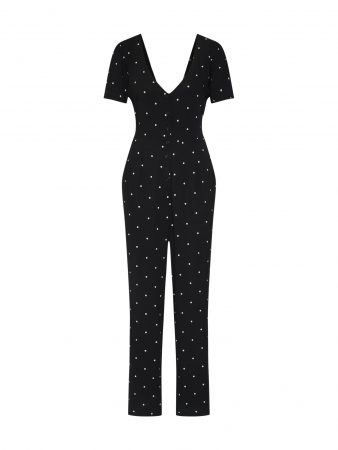 Amuse Society Salopeta 'On the Bright side Jumper'  negru / alb