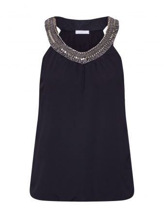 Hailys Top  negru / argintiu
