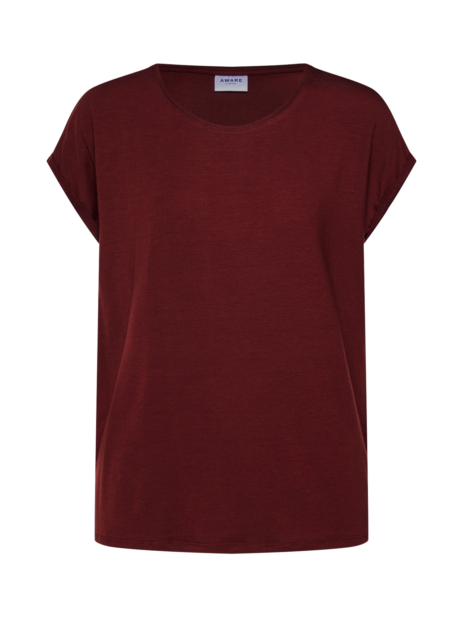 VERO MODA Tricou 'AVA PLAIN' roșu ruginiu