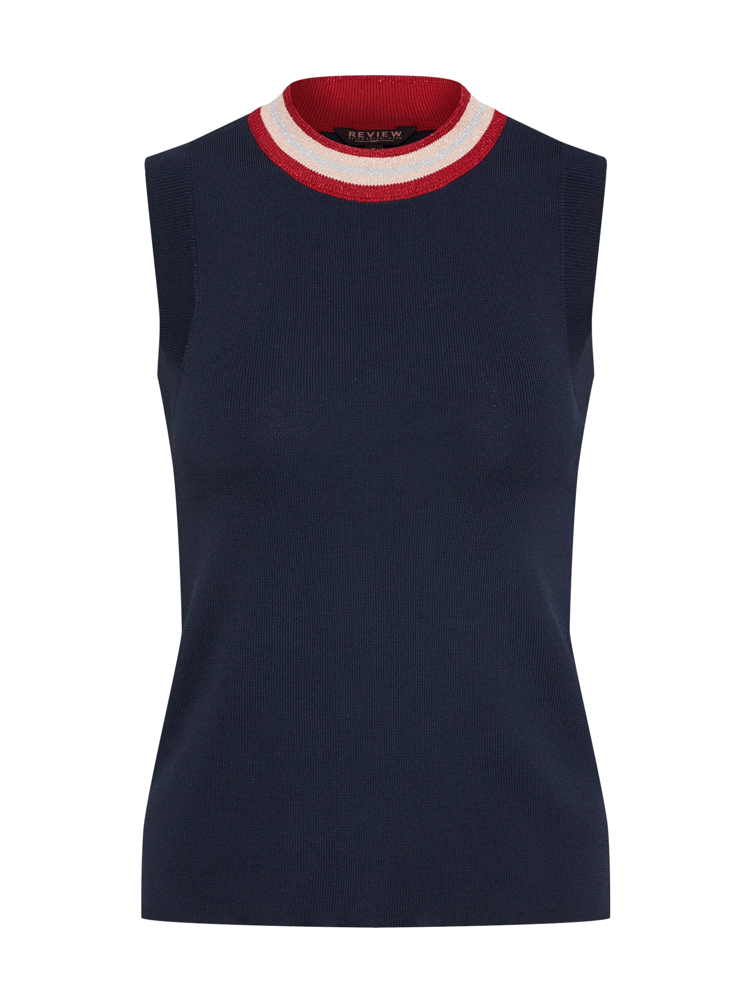 Review Pulover 'RIB COLLAR TOP'  albastru noapte