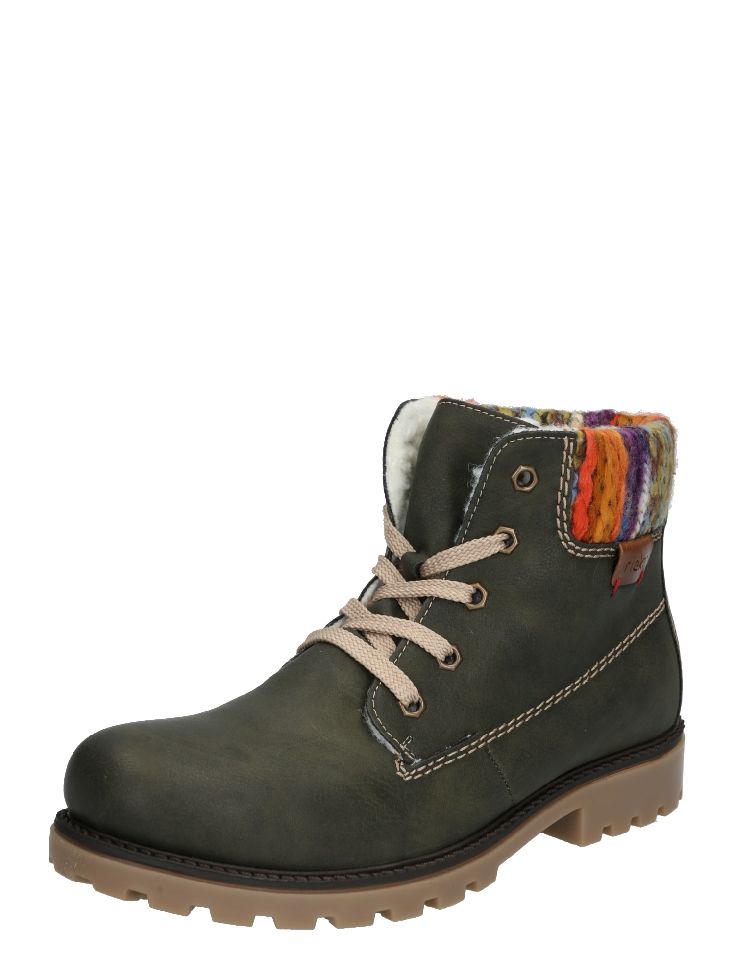 RIEKER Ghete cu șireturi  brad / culori mixte