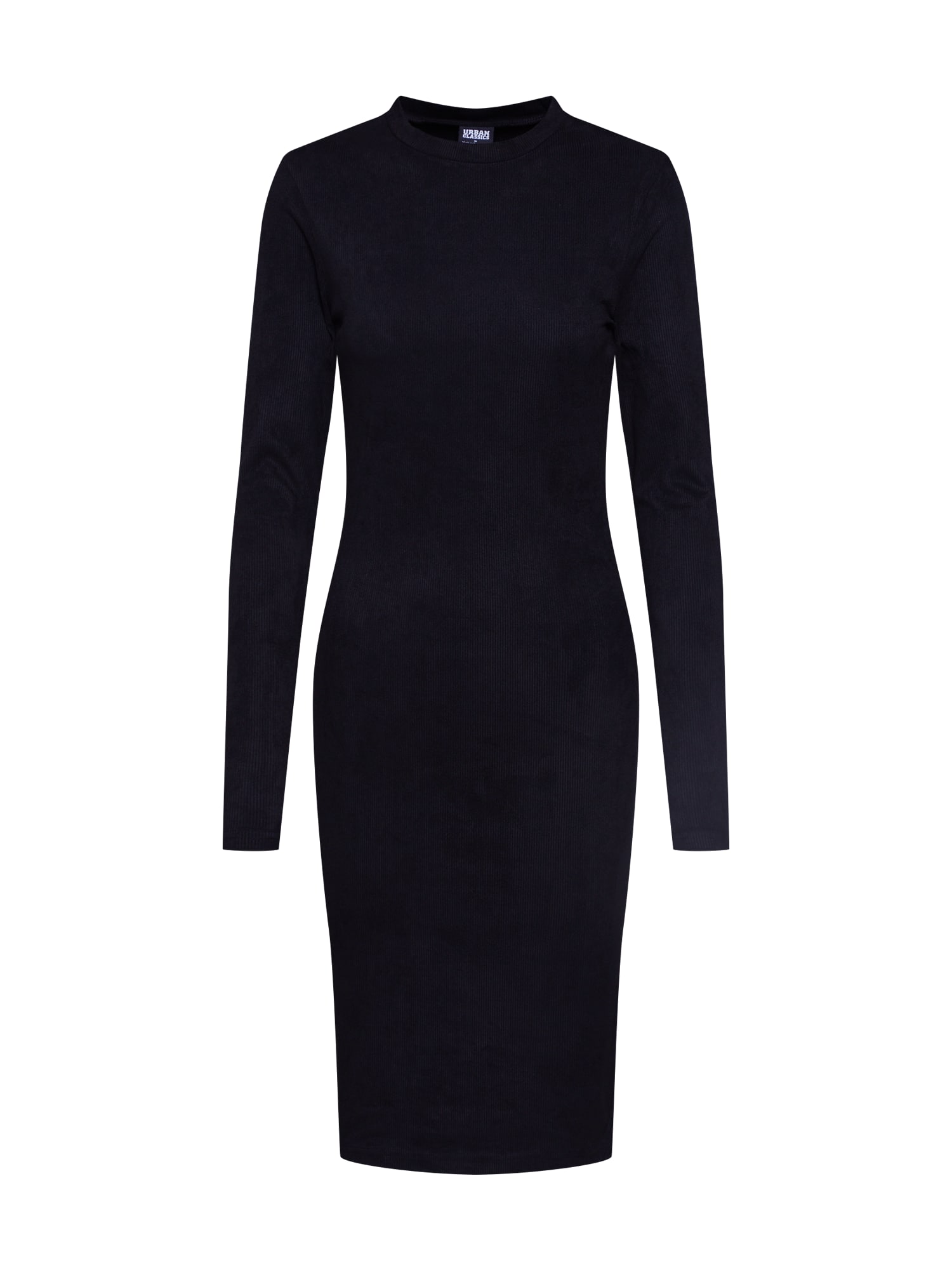Urban Classics Rochie 'Ladies Peached Rib Dress LS'  negru