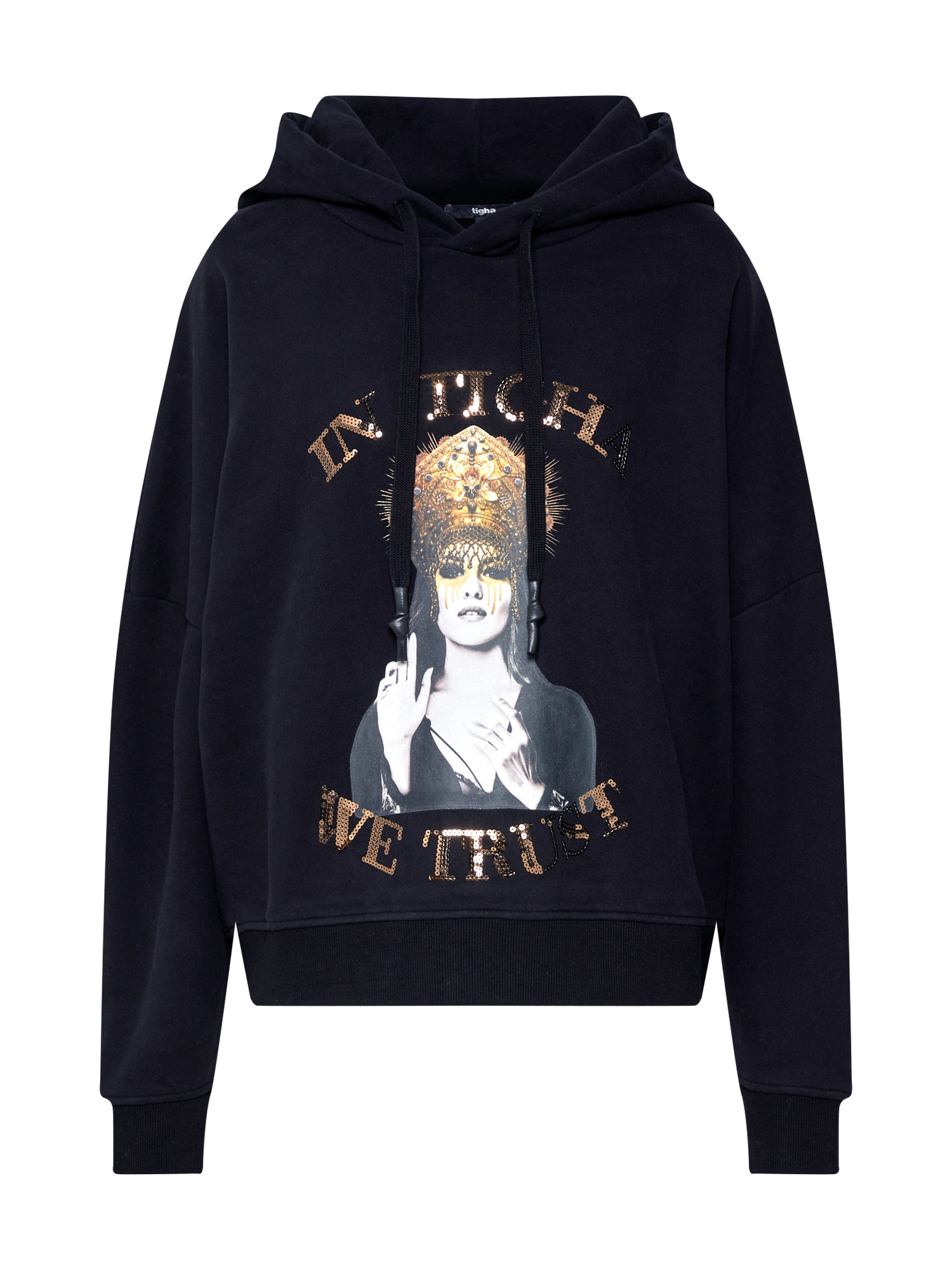 Tigha Bluză de molton 'Janene'  negru