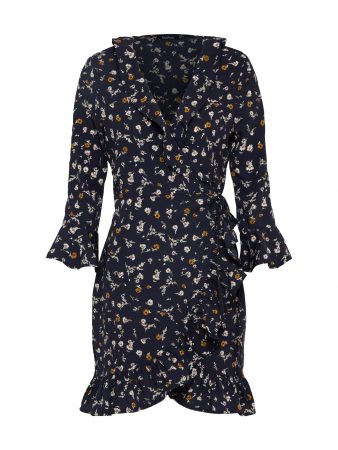 Boohoo Rochie 'Bethany Floral'  crem / albastru noapte