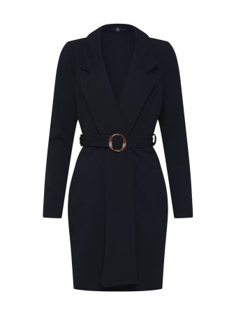 Missguided Rochie 'LONG SLEEVE BELTED BLAZER DRESS-TORTOISE'  negru