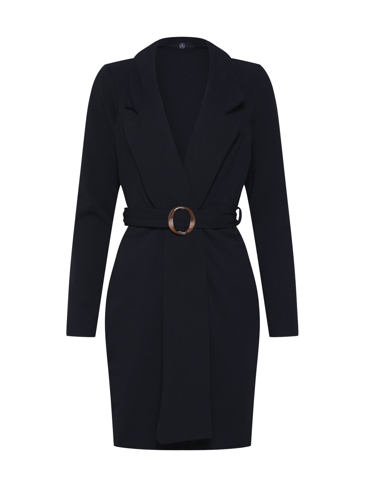 Missguided Rochie 'LONG SLEEVE BELTED BLAZER DRESS-TORTOISE'  negru
