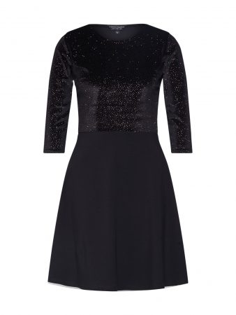 Dorothy Perkins Rochie de seară 'JERSEY GLITTR 2 IN 1 DRESS'  negru