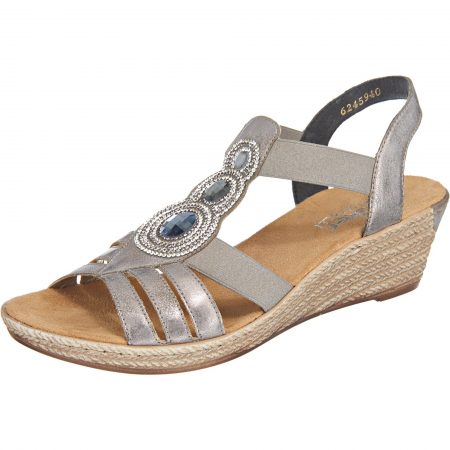 RIEKER Sandale cu beretă  argintiu