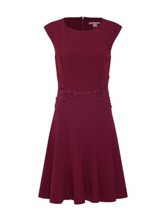 Anna Field Rochie de vară 'Jersey Dress with Lace Belt and Flared Skirt'  roșu vin
