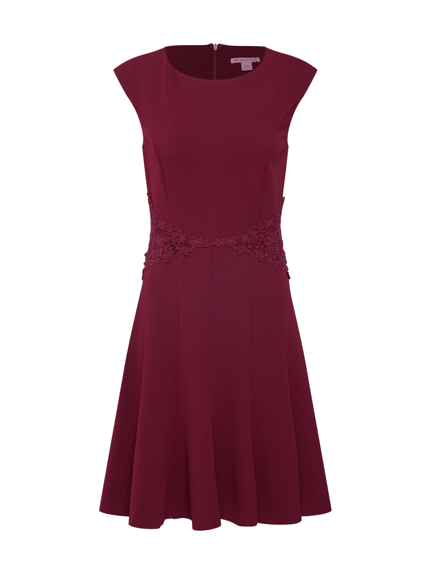 Anna Field Rochie de vară 'Jersey Dress with Lace Belt and Flared Skirt'  roșu vin