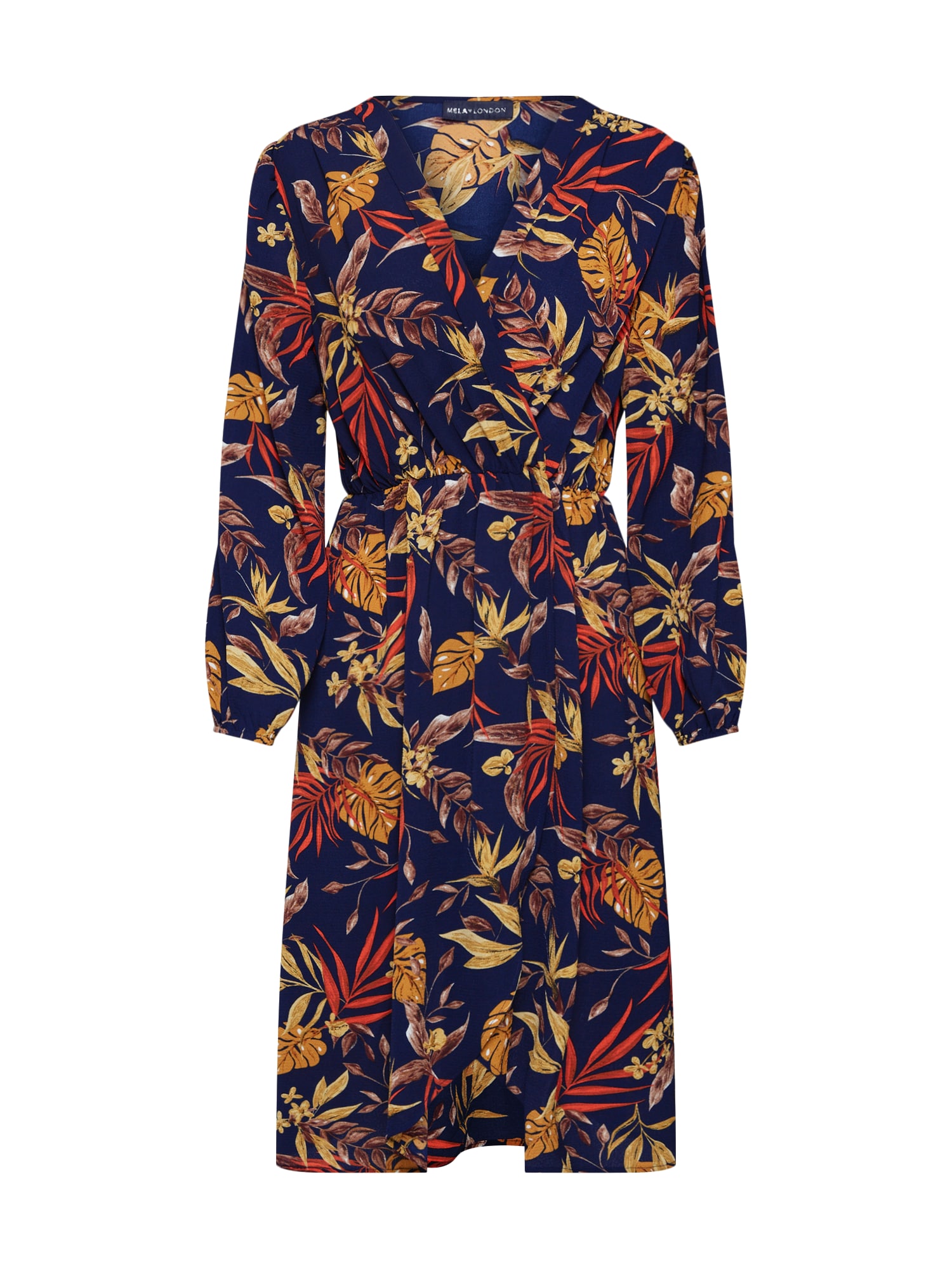 Mela London Rochie 'LONGSLEEVE AUTUMN FLORAL DRESS'  navy