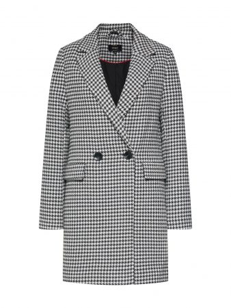 ONLY Palton de primăvară-toamnă 'onlSELENA CHECK WOOL COAT CC OTW'  negru / alb