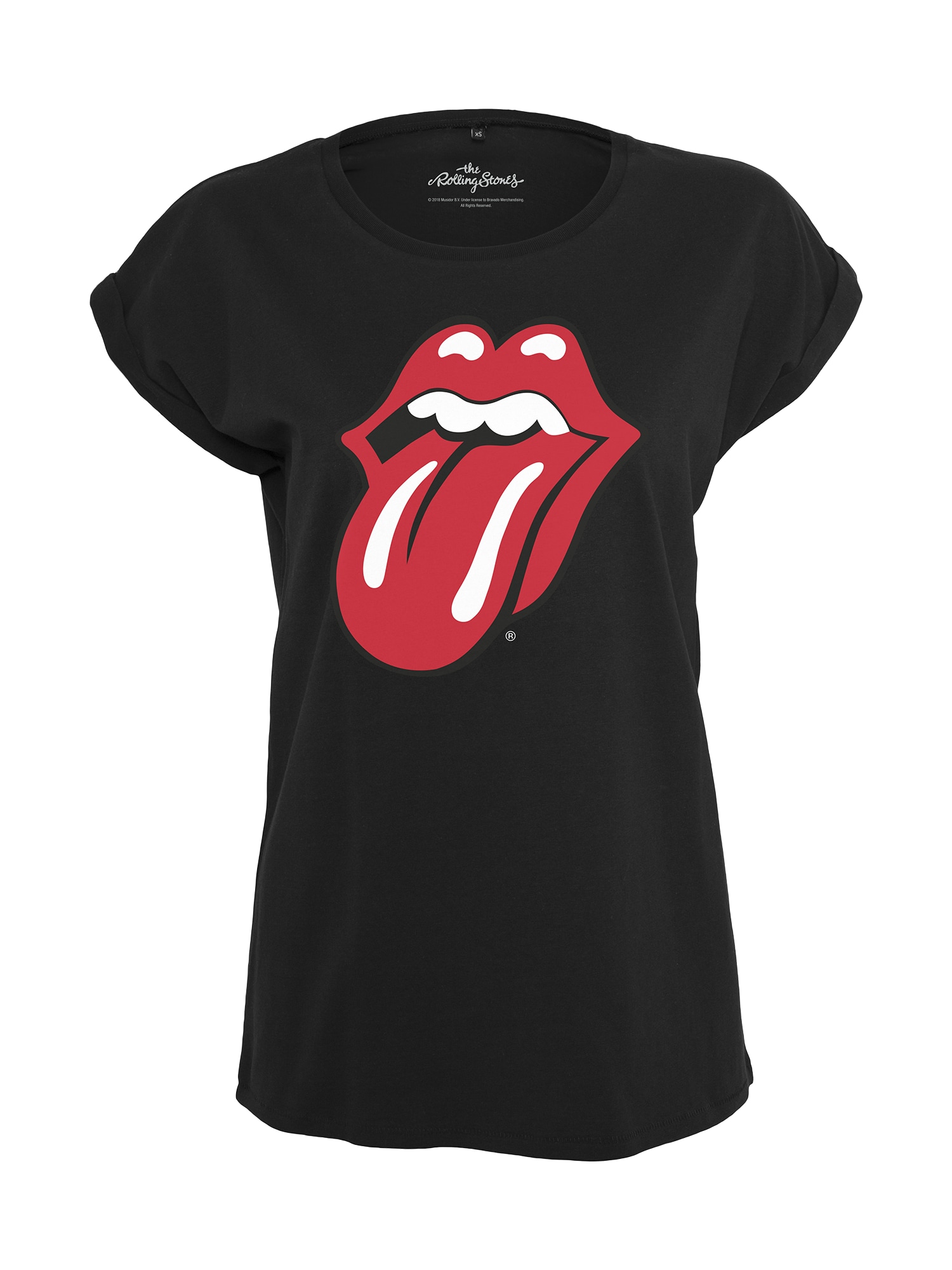 Merchcode Tricou 'Ladies Rolling Stones Tongue Tee'  negru