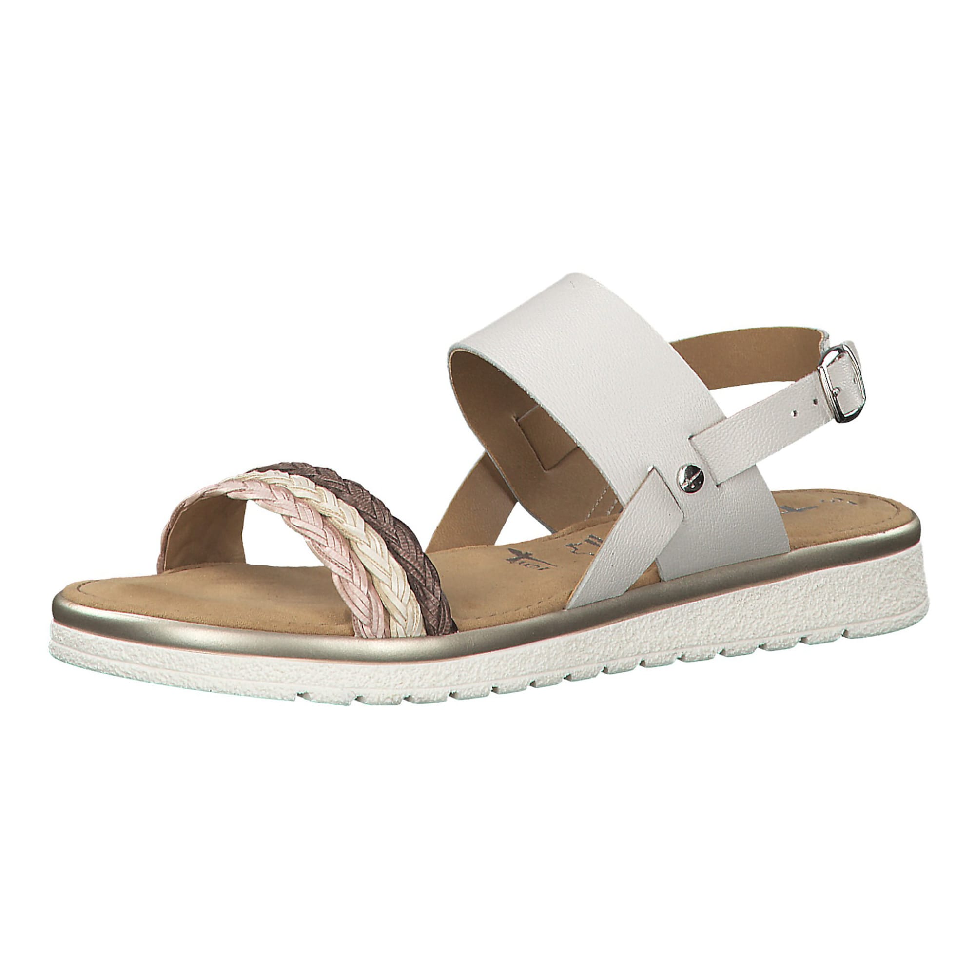 TAMARIS Sandale  bej / maro castaniu / roz vechi / alb