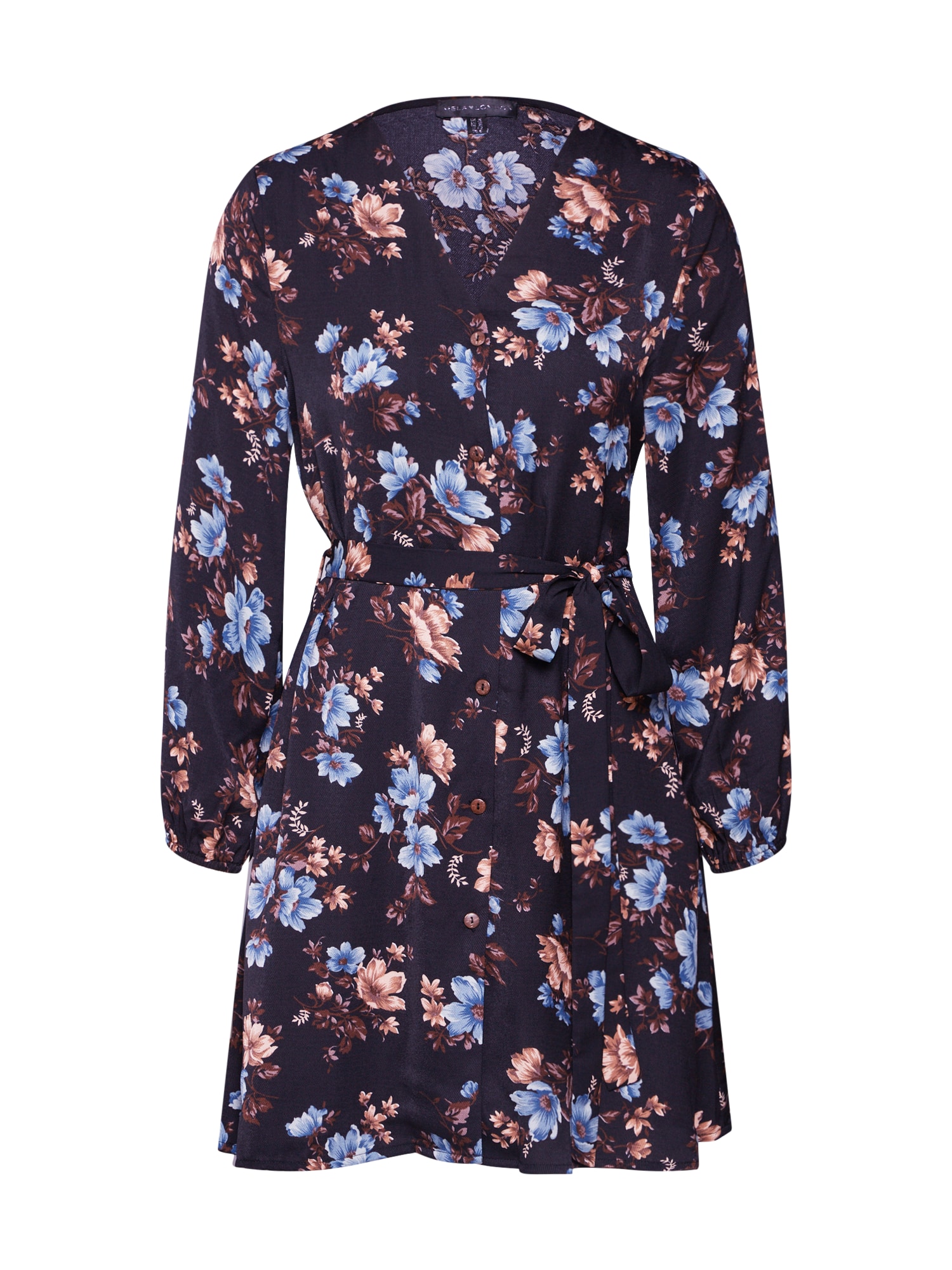Mela London Rochie tip bluză 'FABRIC TIE PRINTED SHIRT DRESS' negru