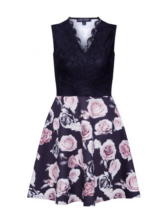 Mela London Rochie 'LACE TWO TONE DRESS'  negru