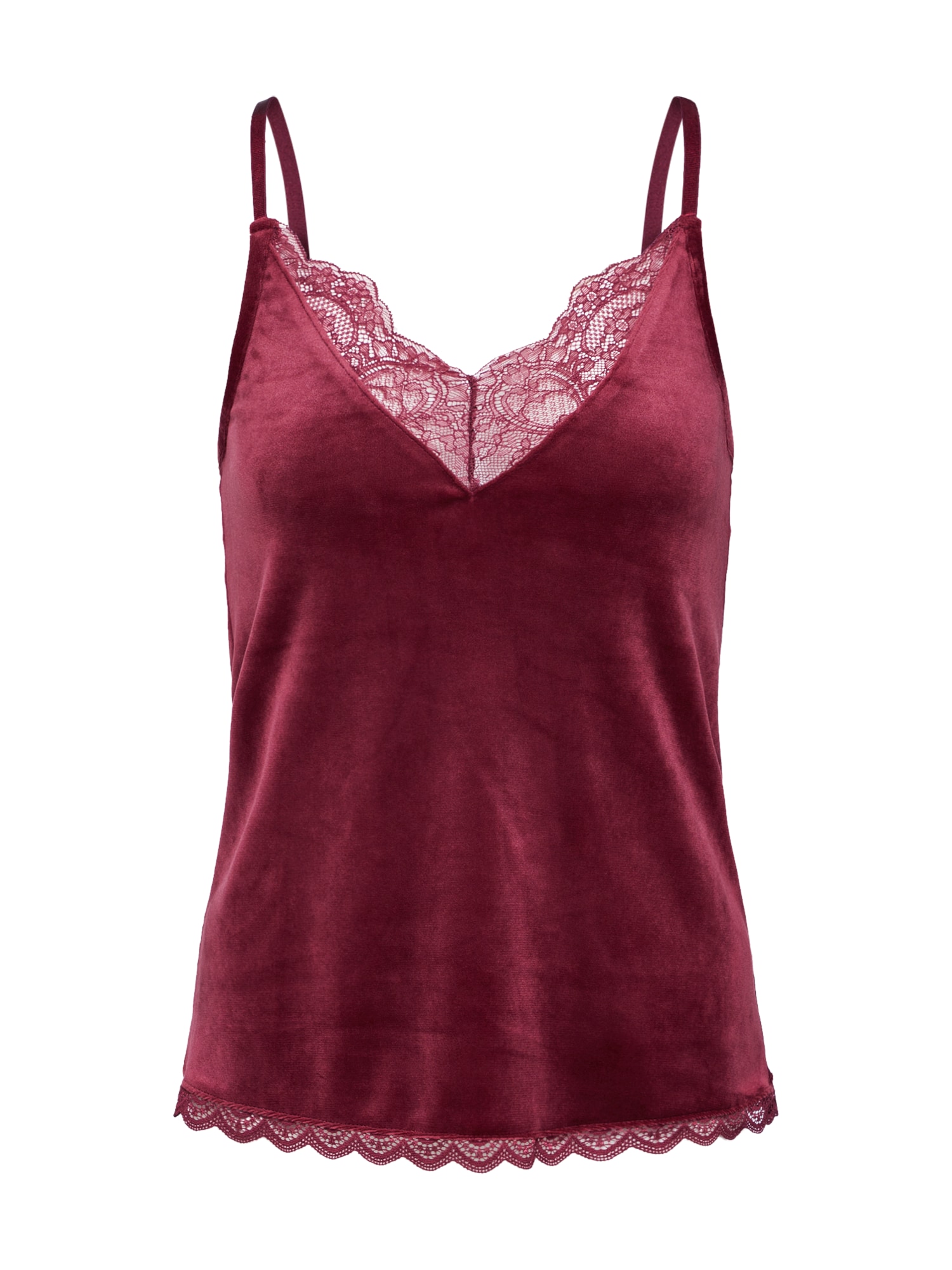 Hunkemöller Lenjerie sexy 'Cami Velours Lace'  roșu vin