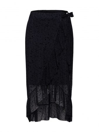 PIECES Fustă 'PCFINE COLOR MIDI MESH SKIRT D2D'  negru