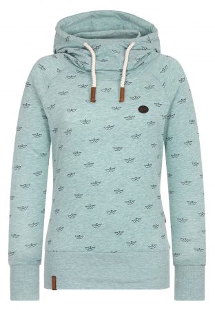 Naketano Bluză de molton 'Klatschemietze'  jad / negru