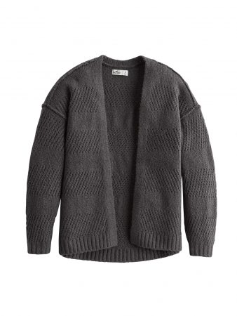 HOLLISTER Cardigan dimensiuni mari 'BTS19-DTC AIRY STITCHY CARDI 4CC'  gri închis