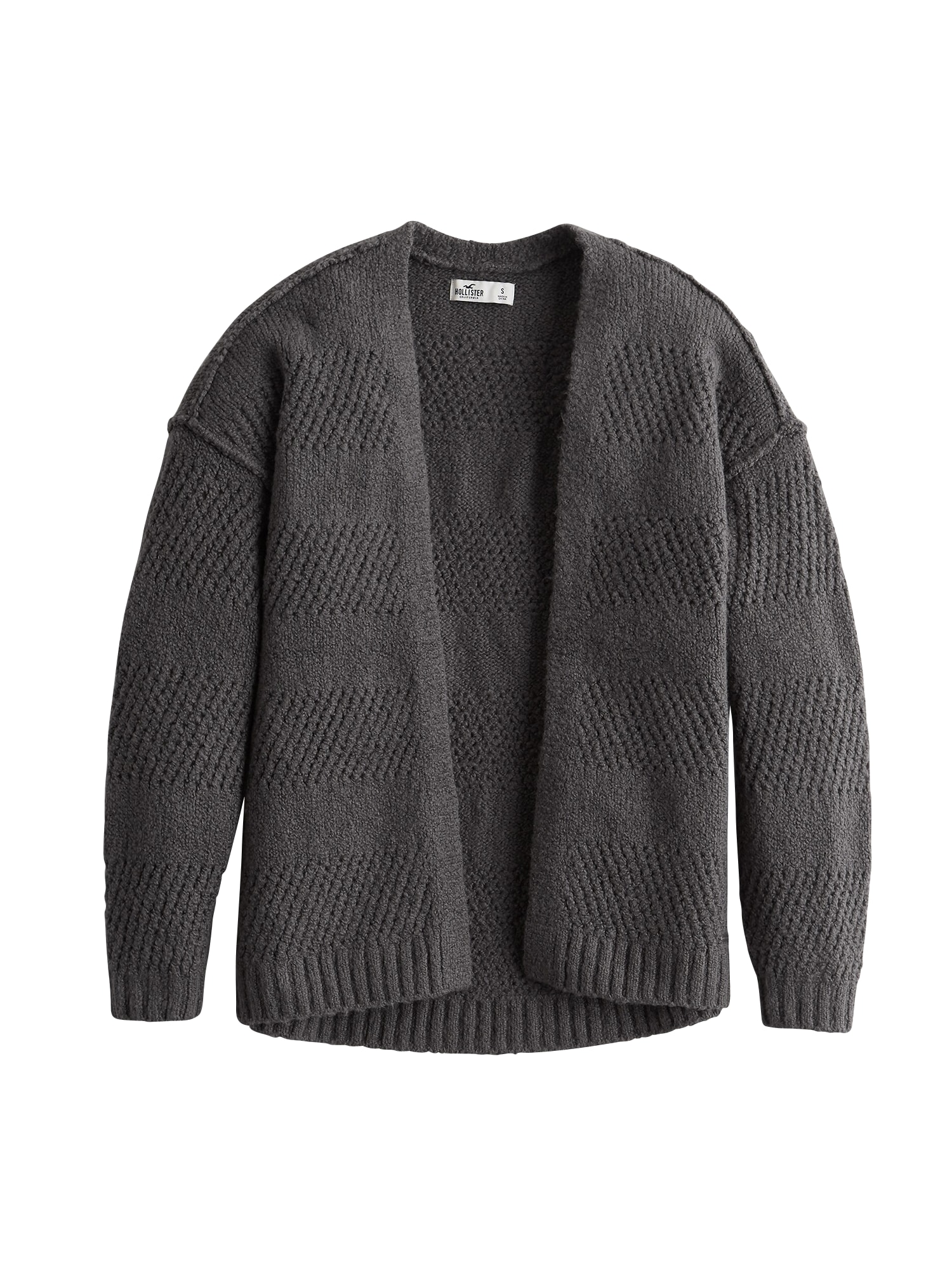 HOLLISTER Cardigan dimensiuni mari 'BTS19-DTC AIRY STITCHY CARDI 4CC'  gri închis