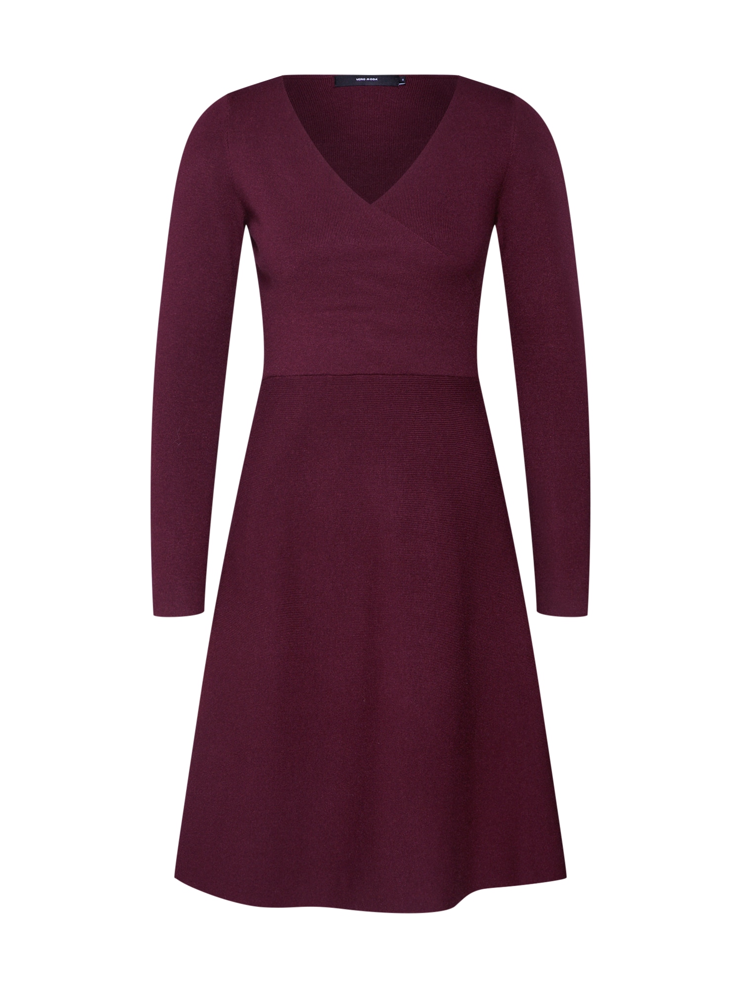 VERO MODA Rochie 'VMNANCY WRAP LS KNIT DRESS'  roșu vin