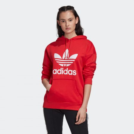 ADIDAS ORIGINALS Bluză de molton 'TRF'  roșu deschis / alb