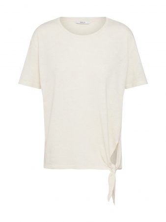 ONLY Tricou 'LIN S/S KNOT TOP JRS'  alb