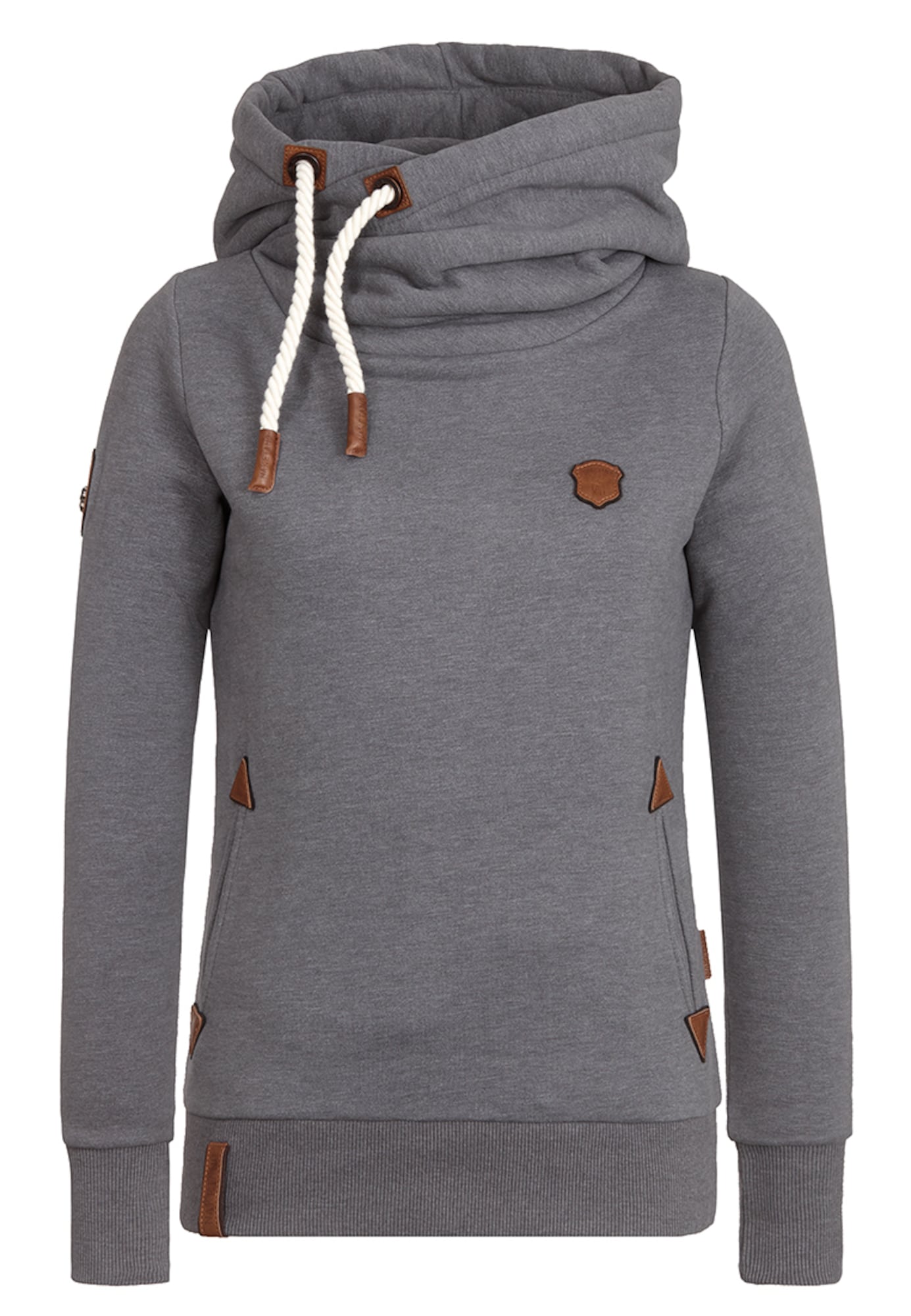 Naketano Bluză de molton 'Darth'  maro / gri fum / alb