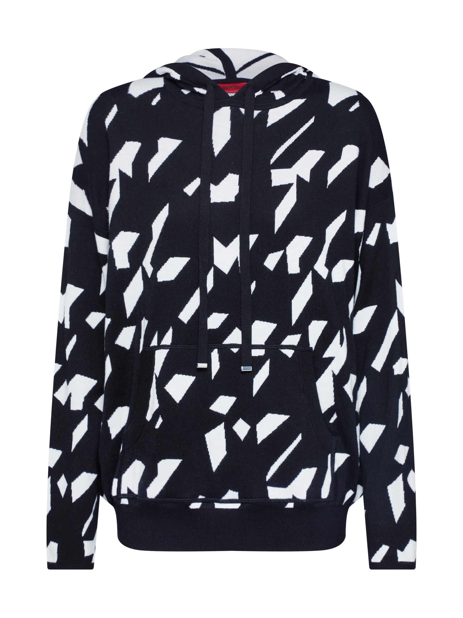 HUGO Pulover 'Swilony' negru / alb