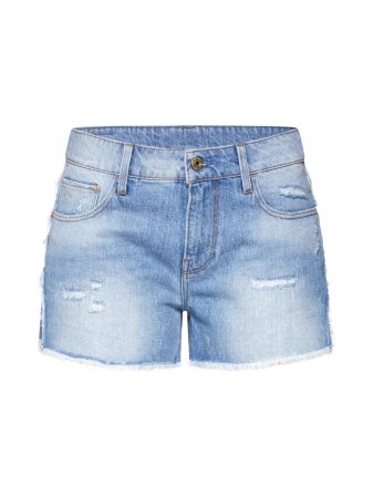 G-Star RAW Jeans '3301 Fringe Mid bf Short Wmn'  denim albastru