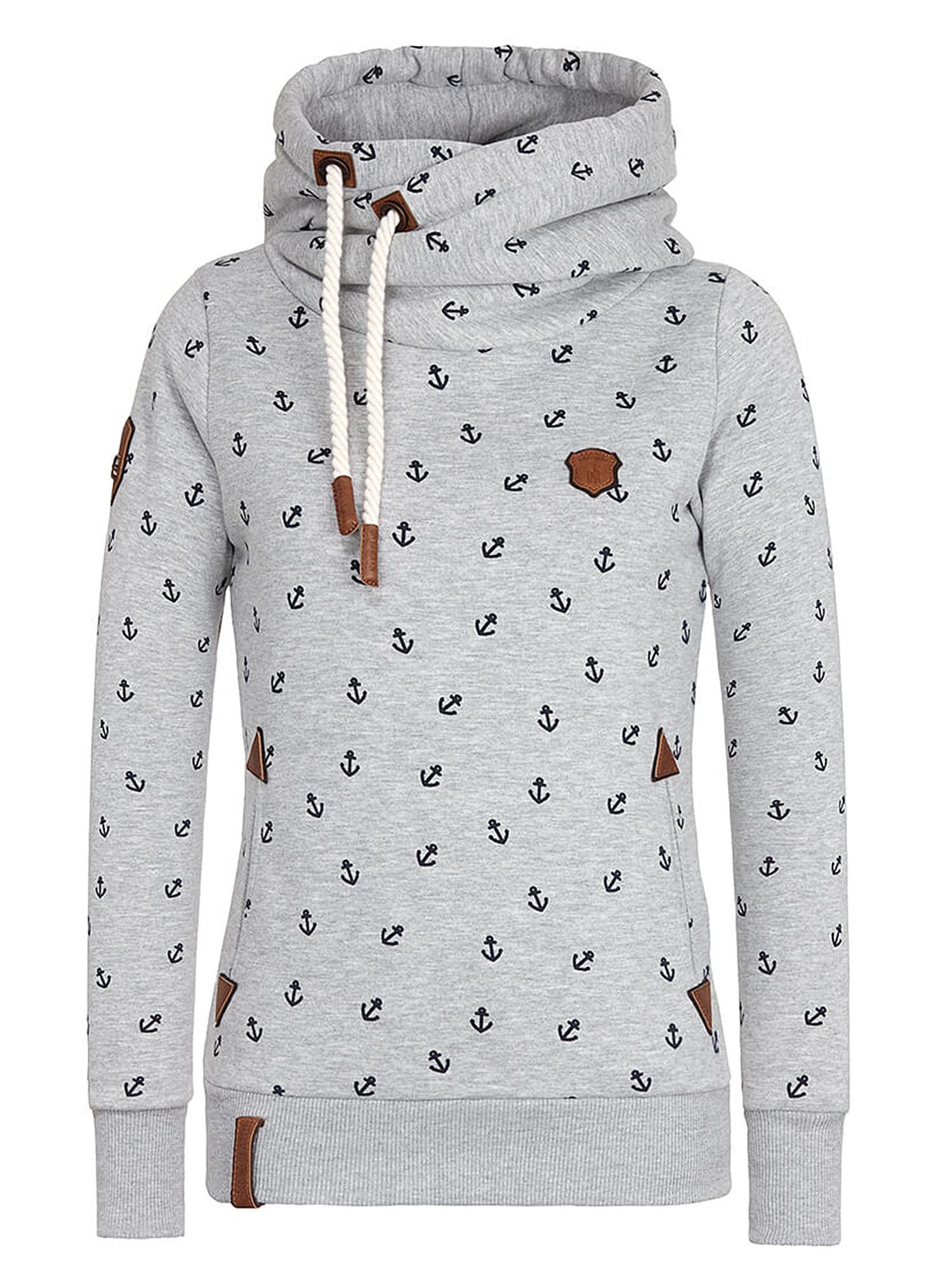 Naketano Bluză de molton 'Guts over Fear'  gri / negru