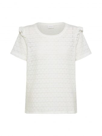 VILA Tricou  alb perlă