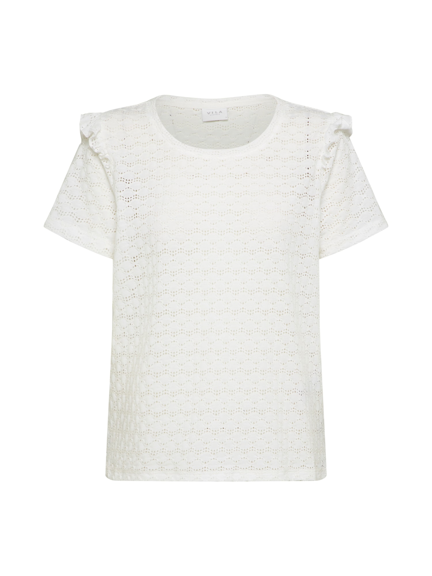 VILA Tricou  alb perlă