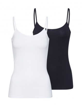 ONLY Top 'LOVE SINGLET 2PACK JRS'  negru / alb