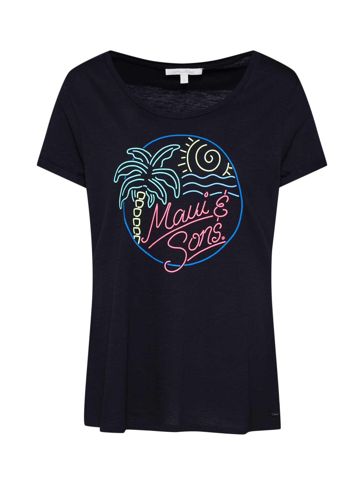 TOM TAILOR DENIM Tricou  culori mixte / negru