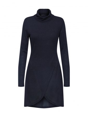 Mela London Rochie 'ROLL NECK RIBBED JUMPER DRESS'  negru