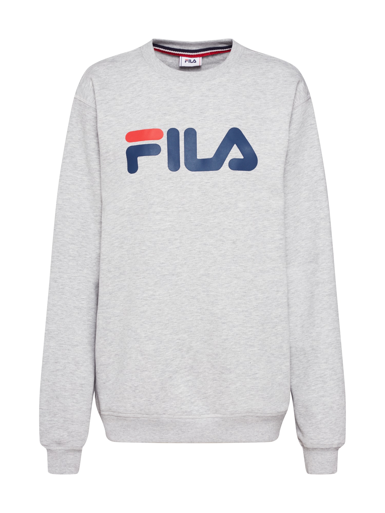 FILA Bluză de molton  gri amestecat / roșu / alb