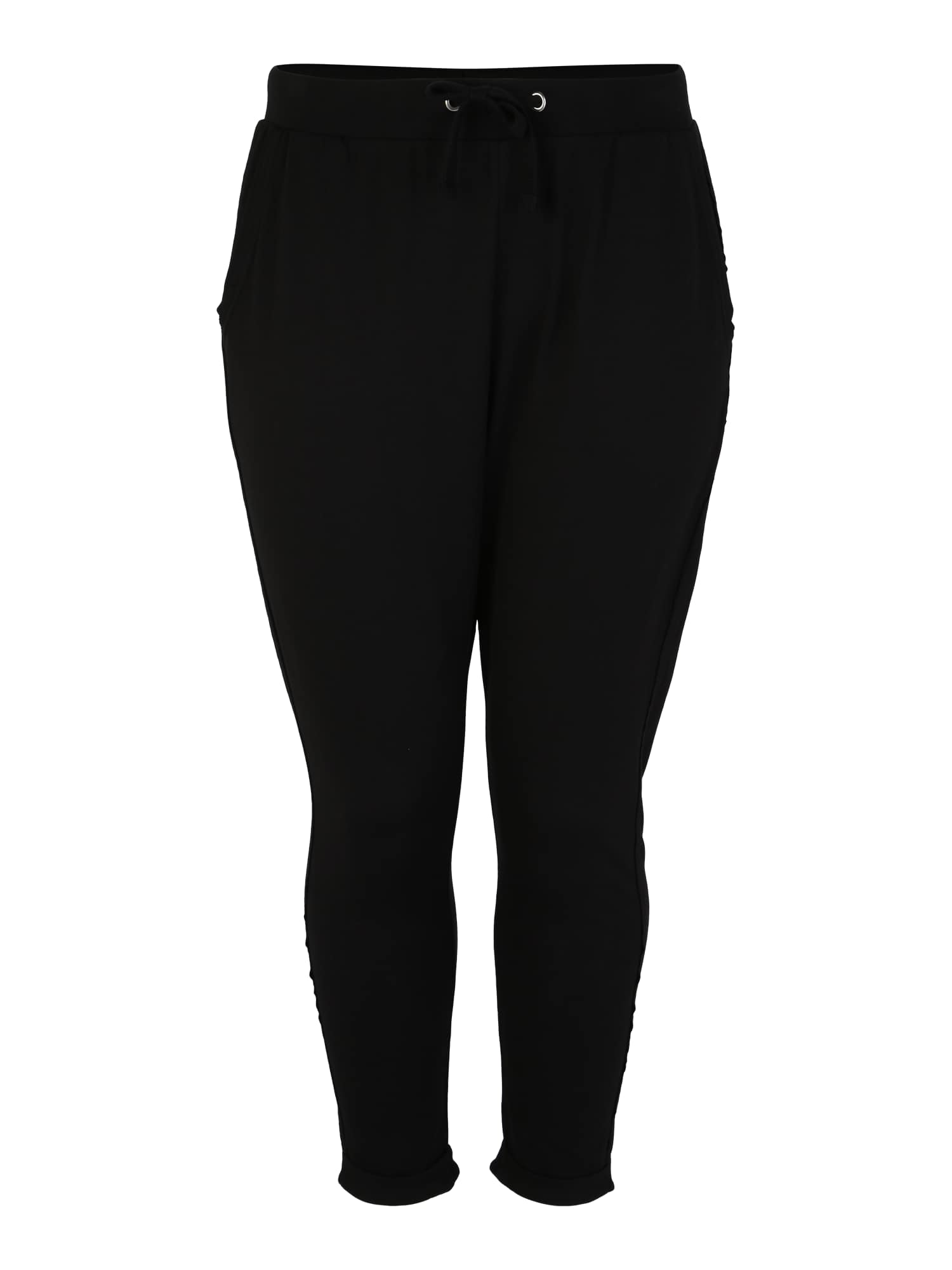Urban Classics Curvy Pantaloni 'Terry Turn Up'  negru