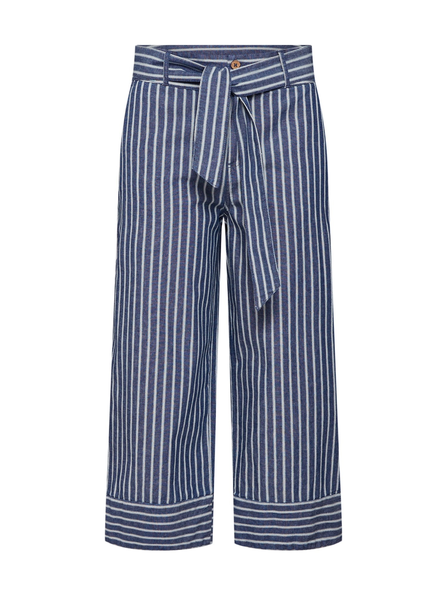 EDC BY ESPRIT Pantaloni albastru închis / alb