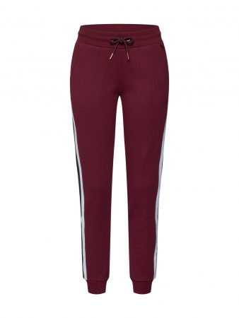 Urban Classics Pantaloni  bordeaux / negru / alb
