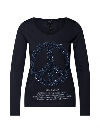 Key Largo Tricou 'PEACE'  gri argintiu / negru