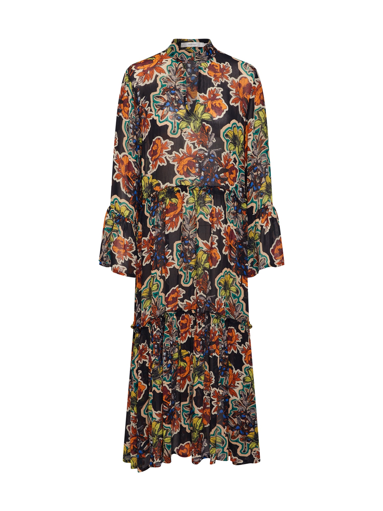 Gestuz Rochie dimensiuni mari 'Florita'  culori mixte / negru