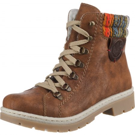 RIEKER Ghete cu șireturi  maro / culori mixte
