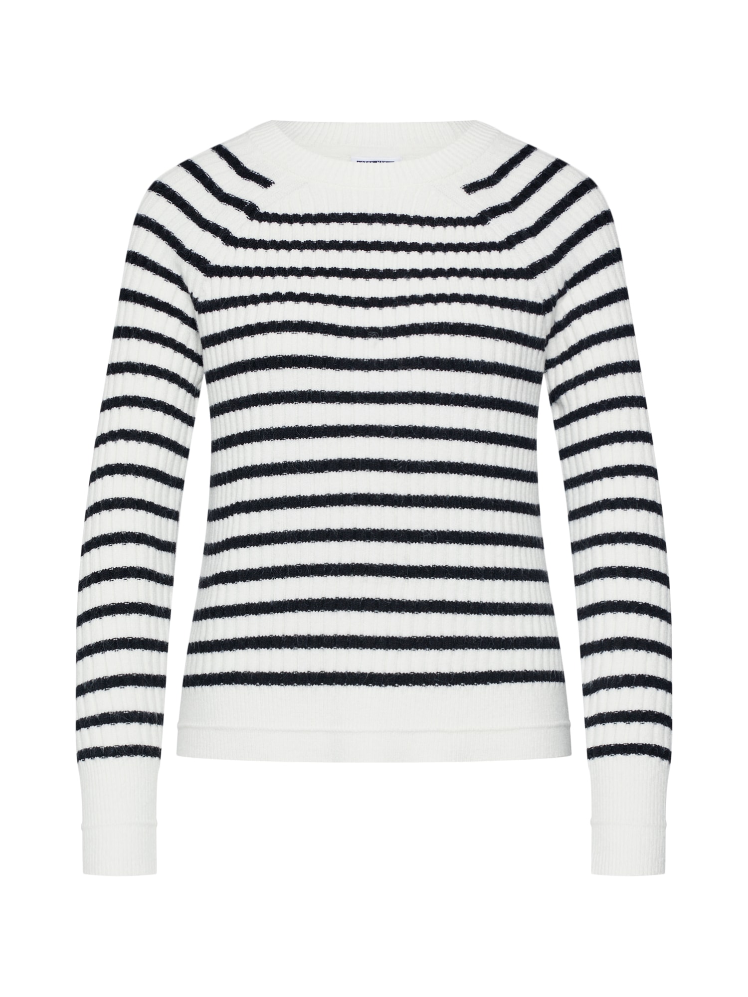 Noisy May Pulover 'NMVINCE L/S O-NECK KNIT'  negru / alb