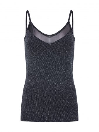 ONLY Top 'ONLMESH DETAIL SL PARTY TOP JRS'  negru / argintiu