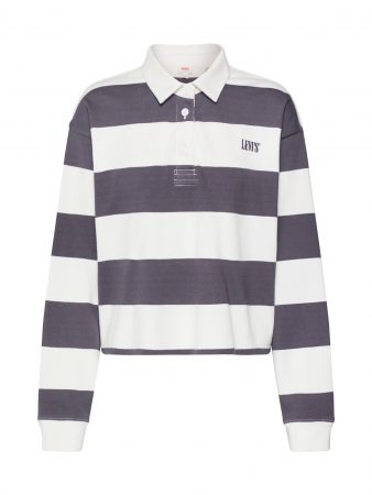 LEVI'S Tricou 'LETTERMAN RUGBY'  negru / alb