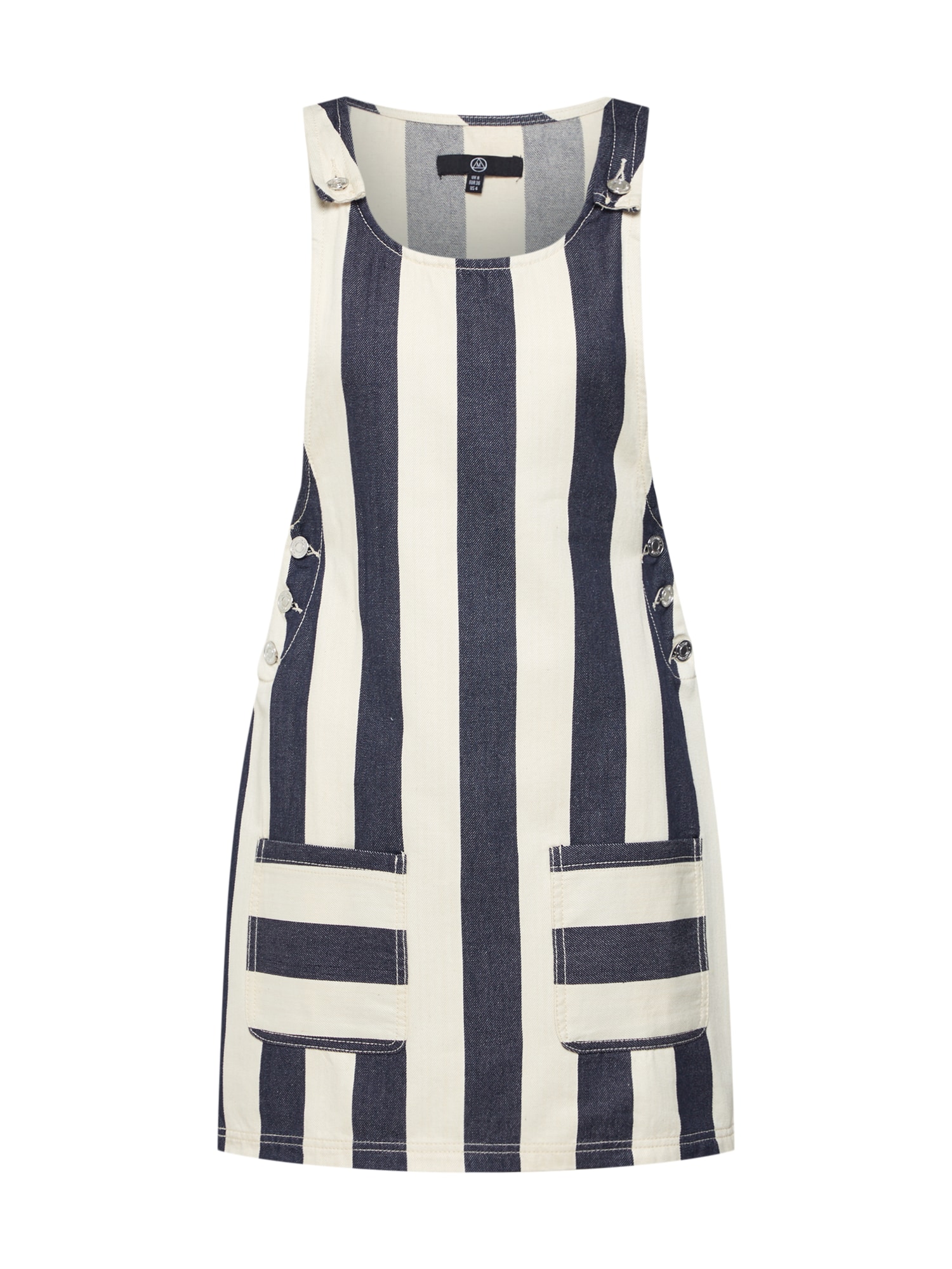 Missguided Salopetă rochie scurtă navy / alb perlă