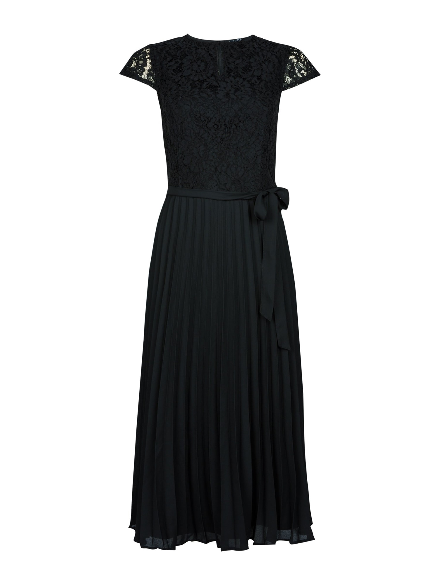 Dorothy Perkins Rochie de cocktail 'BLACK LACE PLEAT MIDI DRESS'  negru